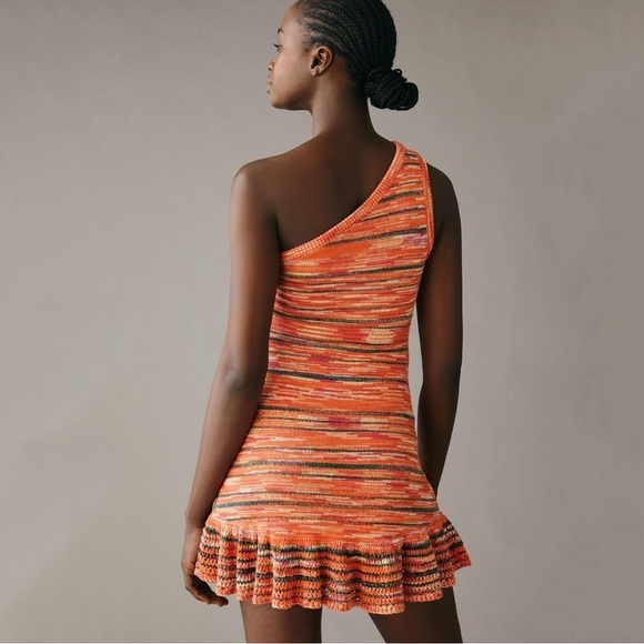 Anthropologie One Shoulder Knit Sweater Dress Sz S - Picture 3 of 10